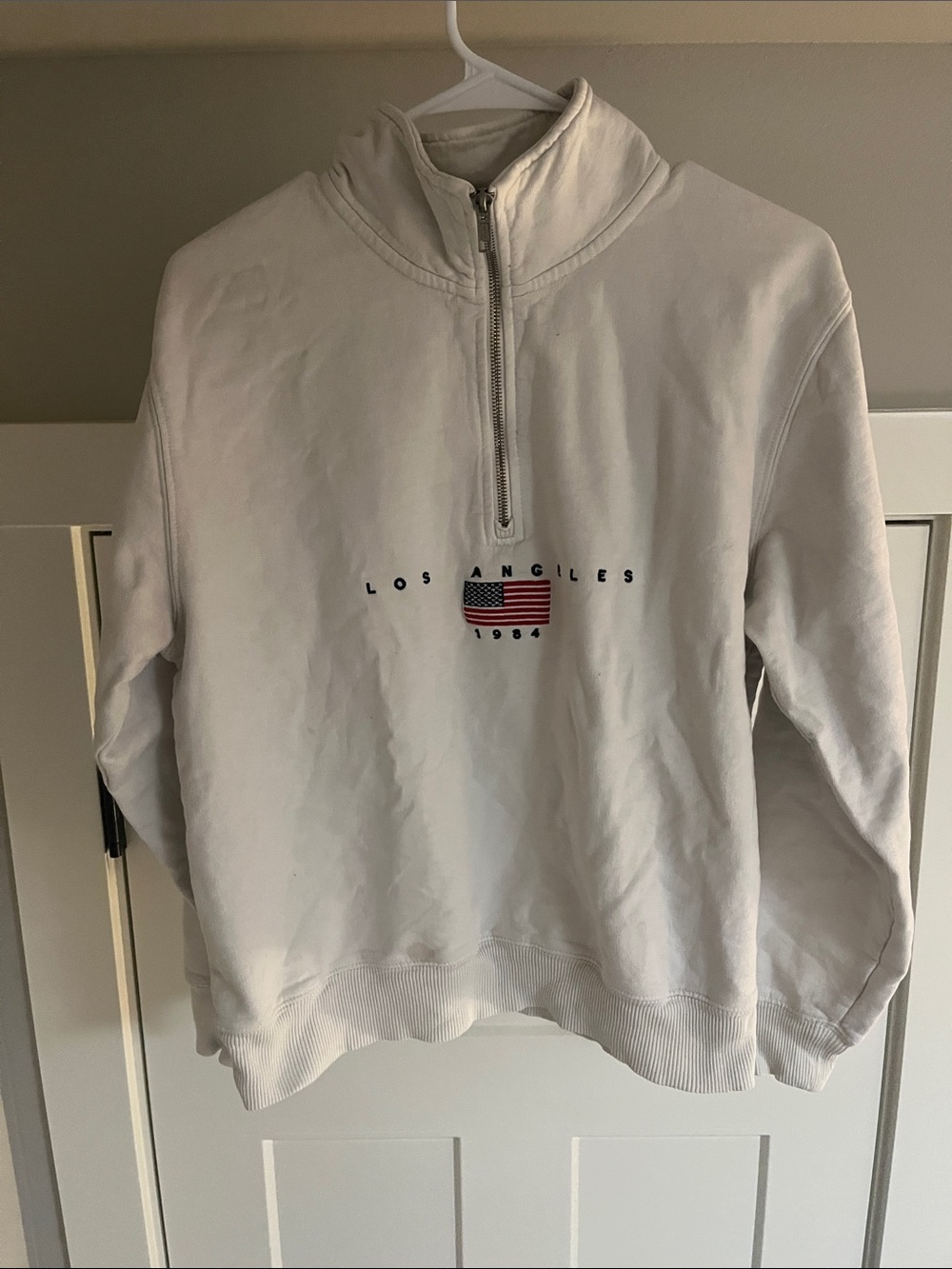 Los Angeles 1984 Half-Zip Sweatshirt - White